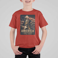 George Washington Playing Guitar USA 250th Anniversary Vintage 4th of July T Shirt For Kid