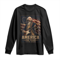 George Washington Playing Guitar USA 250th Anniversary Vintage 4th of July Long Sleeve Shirt