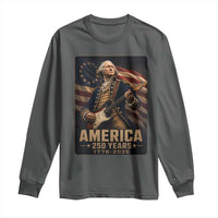 George Washington Playing Guitar USA 250th Anniversary Vintage 4th of July Long Sleeve Shirt