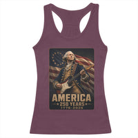George Washington Playing Guitar USA 250th Anniversary Vintage 4th of July Racerback Tank Top