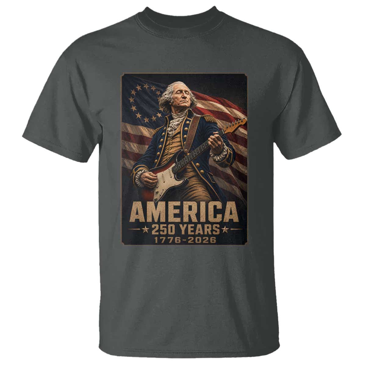 George Washington Playing Guitar USA 250th Anniversary Vintage 4th of July T Shirt