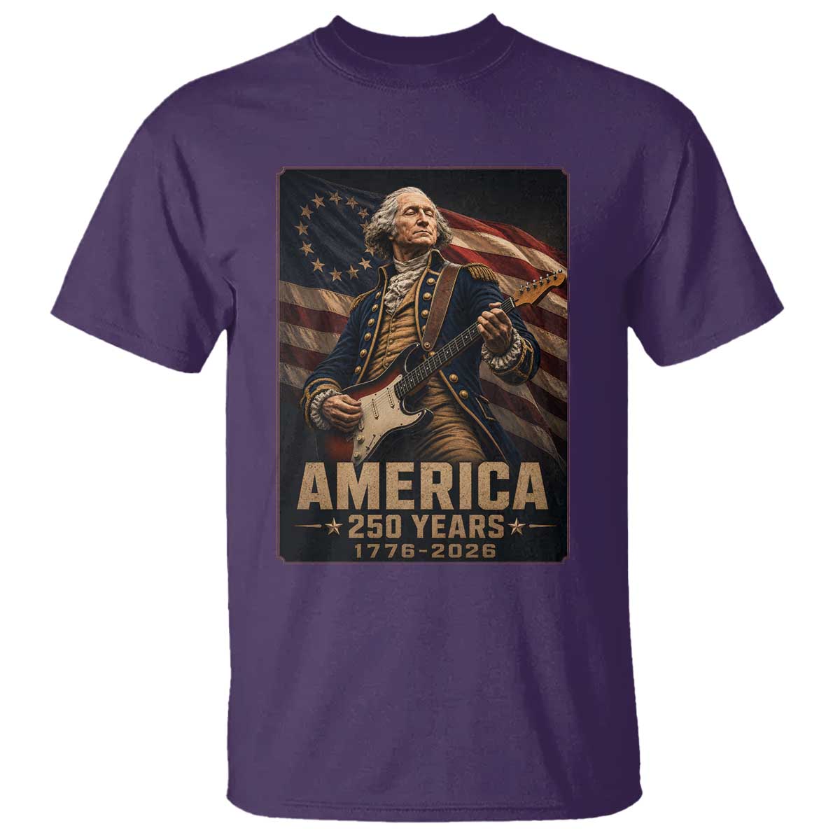 George Washington Playing Guitar USA 250th Anniversary Vintage 4th of July T Shirt