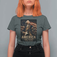 George Washington Playing Guitar USA 250th Anniversary Vintage 4th of July T Shirt For Women
