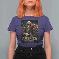 George Washington Playing Guitar USA 250th Anniversary Vintage 4th of July T Shirt For Women