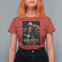 George Washington Playing Guitar USA 250th Anniversary Vintage 4th of July T Shirt For Women
