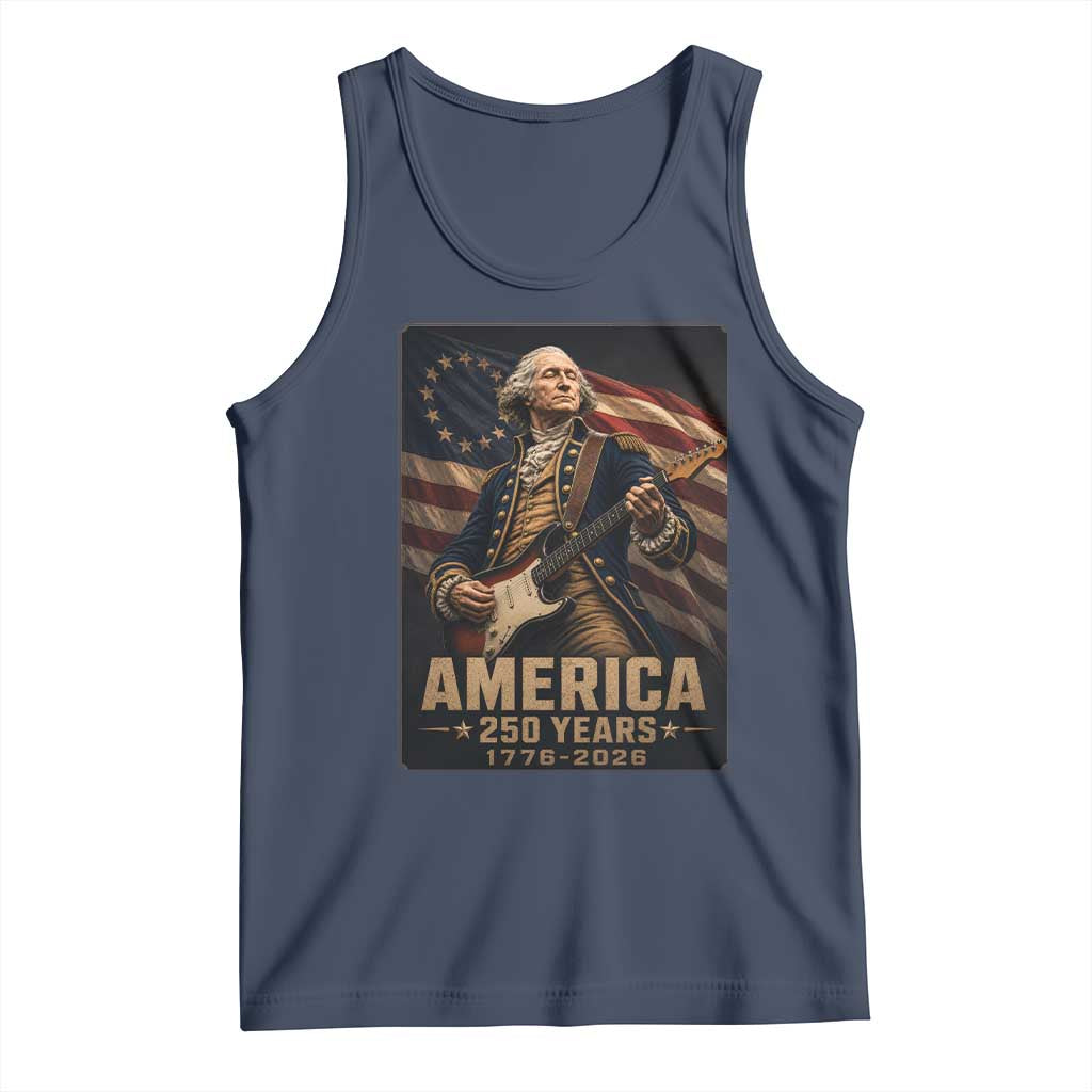 George Washington Playing Guitar USA 250th Anniversary Vintage 4th of July Tank Top