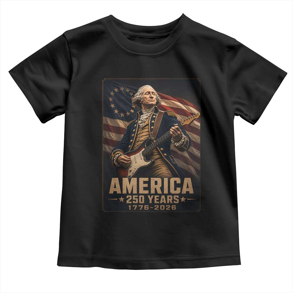George Washington Playing Guitar USA 250th Anniversary Vintage 4th of July Toddler T Shirt