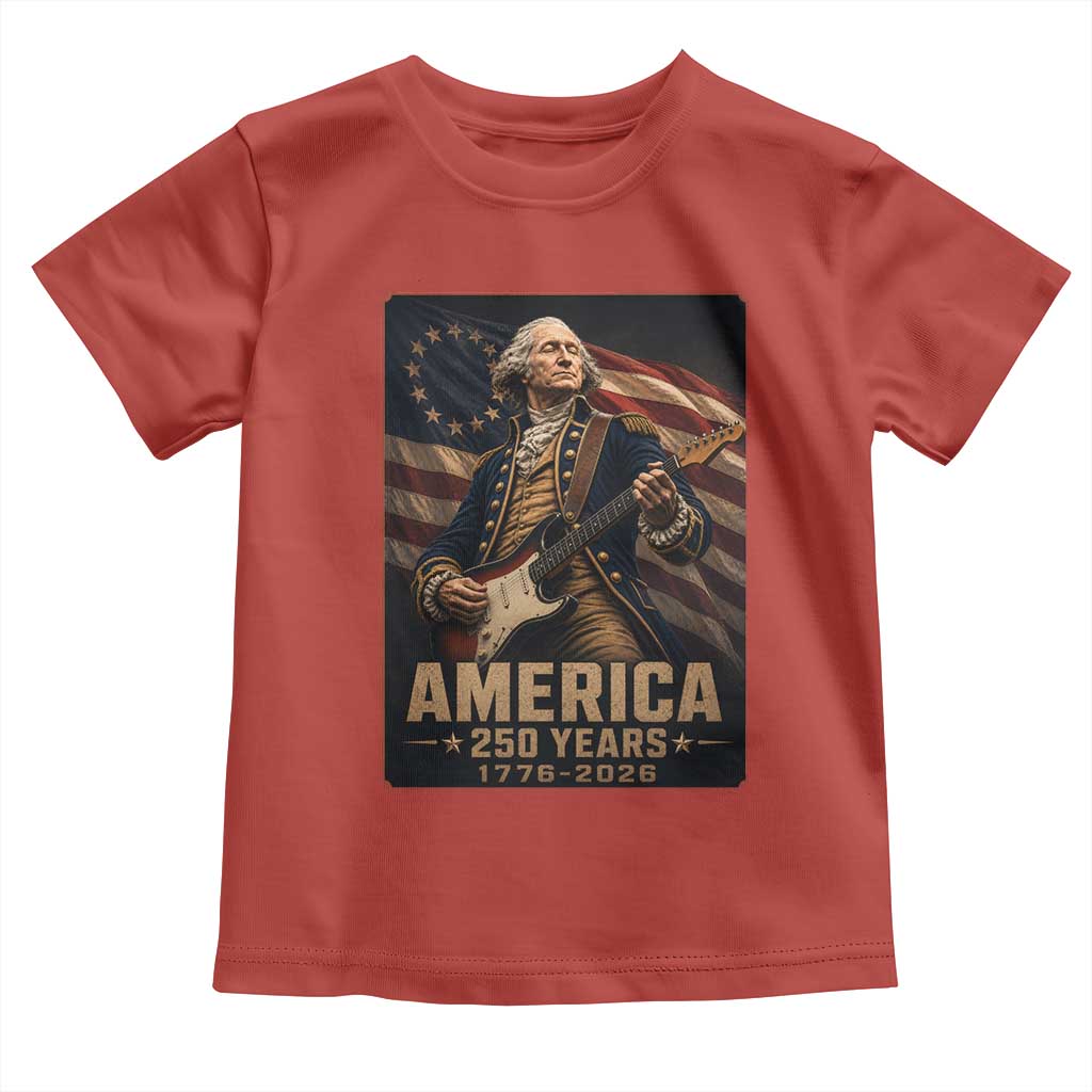 George Washington Playing Guitar USA 250th Anniversary Vintage 4th of July Toddler T Shirt