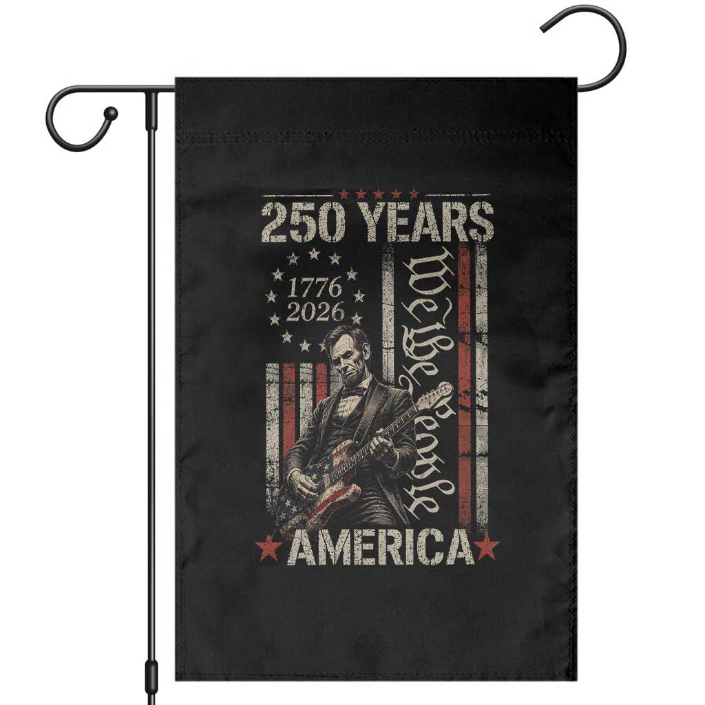 Abraham Lincoln Playing Guitar 4th July 250 Years America Garden Flag