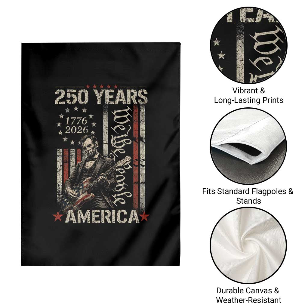 Abraham Lincoln Playing Guitar 4th July 250 Years America Garden Flag