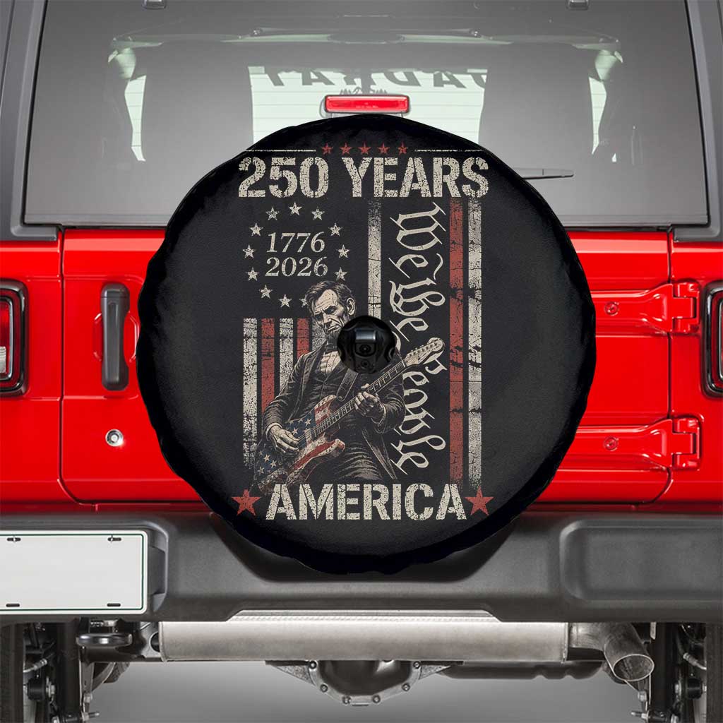 Abraham Lincoln Playing Guitar 4th July 250 Years America Spare Tire Cover