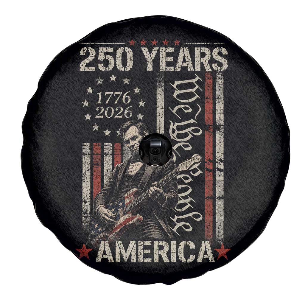 Abraham Lincoln Playing Guitar 4th July 250 Years America Spare Tire Cover