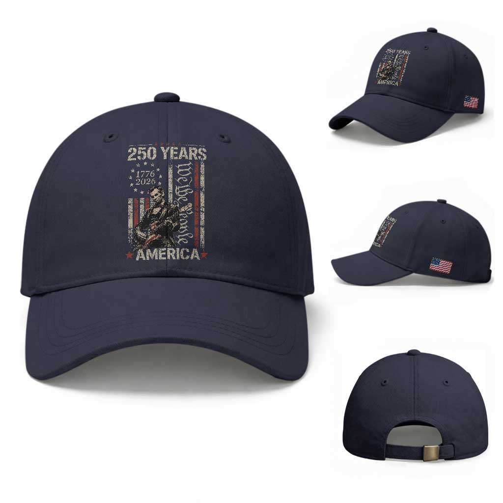 Abraham Lincoln Playing Guitar 4th July 250 Years America Baseball Cap