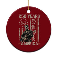 Abraham Lincoln Playing Guitar 4th July 250 Years America Ceramic Ornament