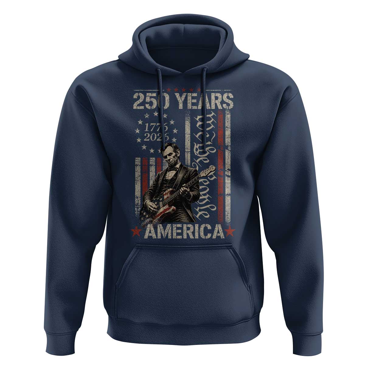 Abraham Lincoln Playing Guitar 4th July 250 Years America Hoodie