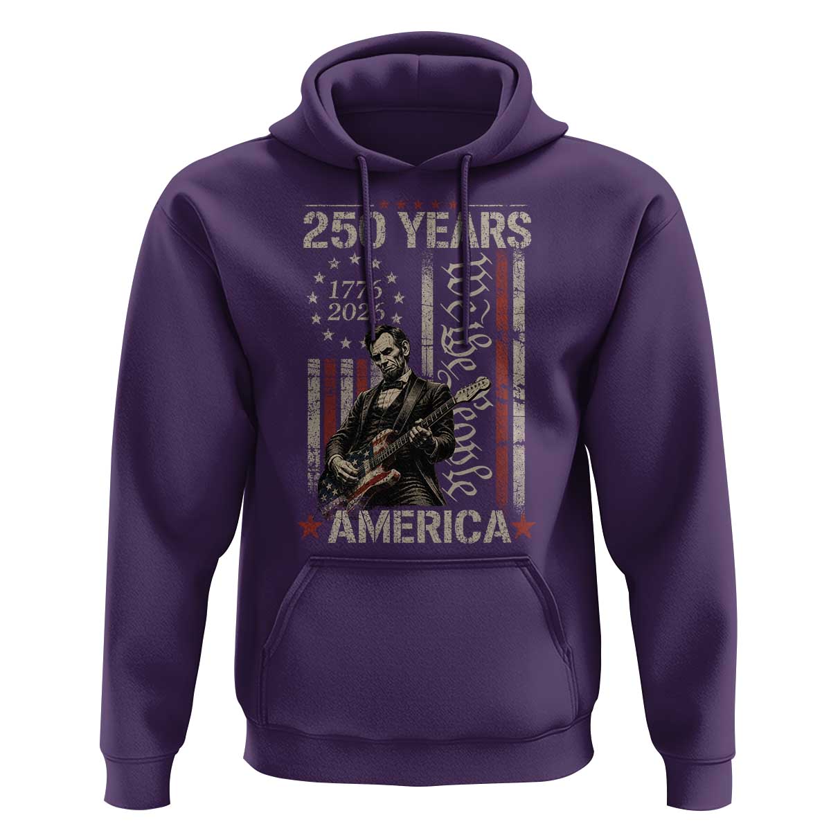 Abraham Lincoln Playing Guitar 4th July 250 Years America Hoodie