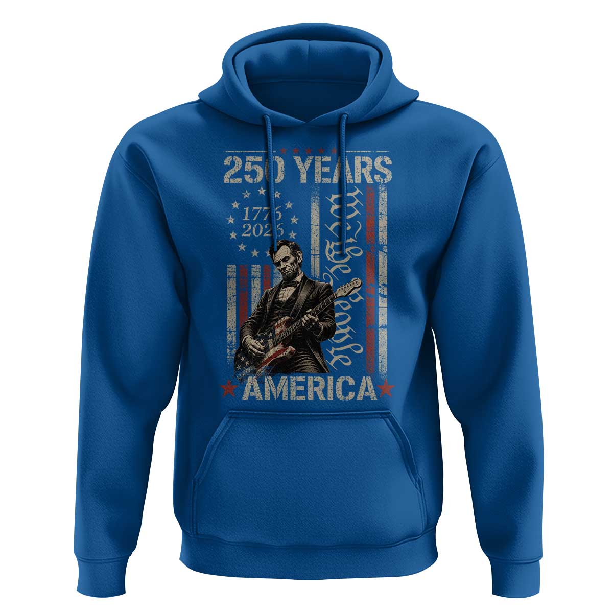 Abraham Lincoln Playing Guitar 4th July 250 Years America Hoodie