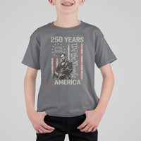 Abraham Lincoln Playing Guitar 4th July 250 Years America T Shirt For Kid