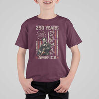 Abraham Lincoln Playing Guitar 4th July 250 Years America T Shirt For Kid