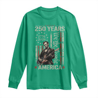 Abraham Lincoln Playing Guitar 4th July 250 Years America Long Sleeve Shirt