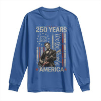 Abraham Lincoln Playing Guitar 4th July 250 Years America Long Sleeve Shirt