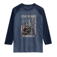Abraham Lincoln Playing Guitar 4th July 250 Years America Raglan Shirt