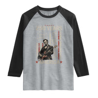 Abraham Lincoln Playing Guitar 4th July 250 Years America Raglan Shirt