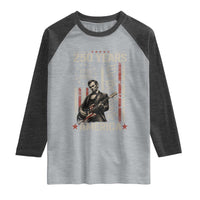 Abraham Lincoln Playing Guitar 4th July 250 Years America Raglan Shirt