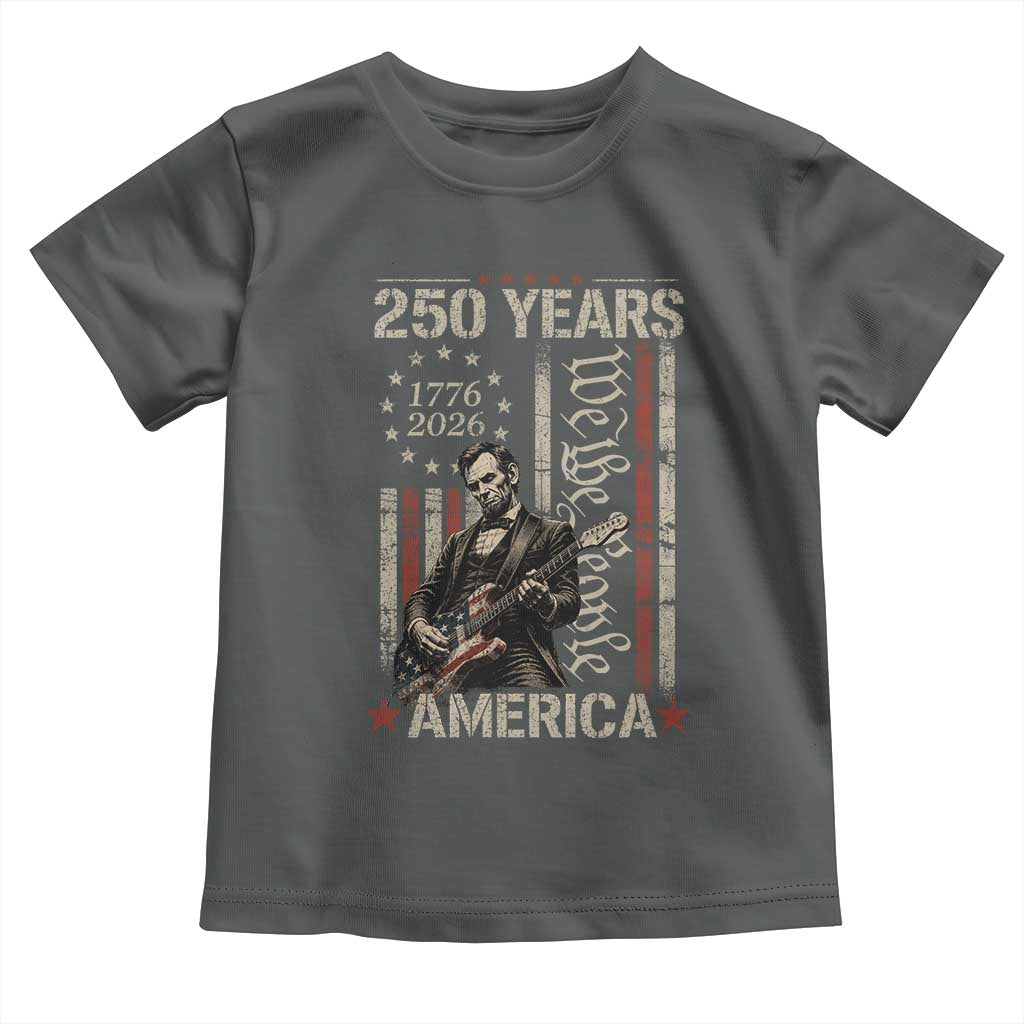 Abraham Lincoln Playing Guitar 4th July 250 Years America Toddler T Shirt