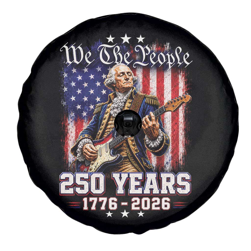 George Washington Playing Guitar 250th Anniversary USA Spare Tire Cover We The People 250 Years 1776 2026