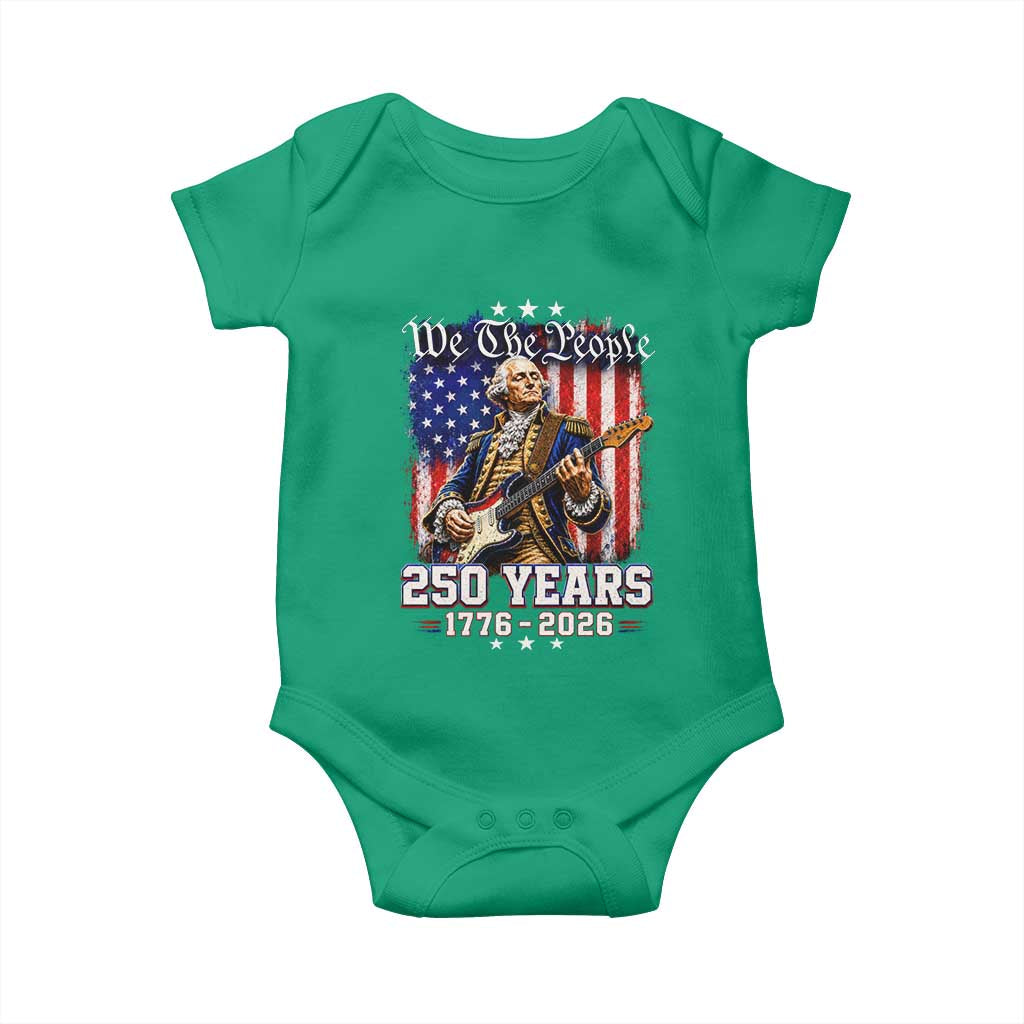 George Washington Playing Guitar 250th Anniversary USA Baby Onesie We The People 250 Years 1776 2026