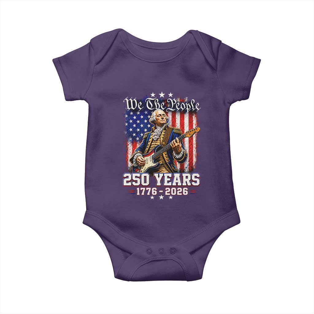 George Washington Playing Guitar 250th Anniversary USA Baby Onesie We The People 250 Years 1776 2026