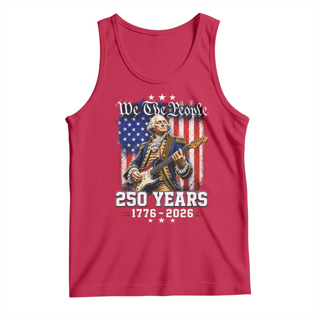 George Washington Playing Guitar 250th Anniversary USA Tank Top We The People 250 Years 1776 2026