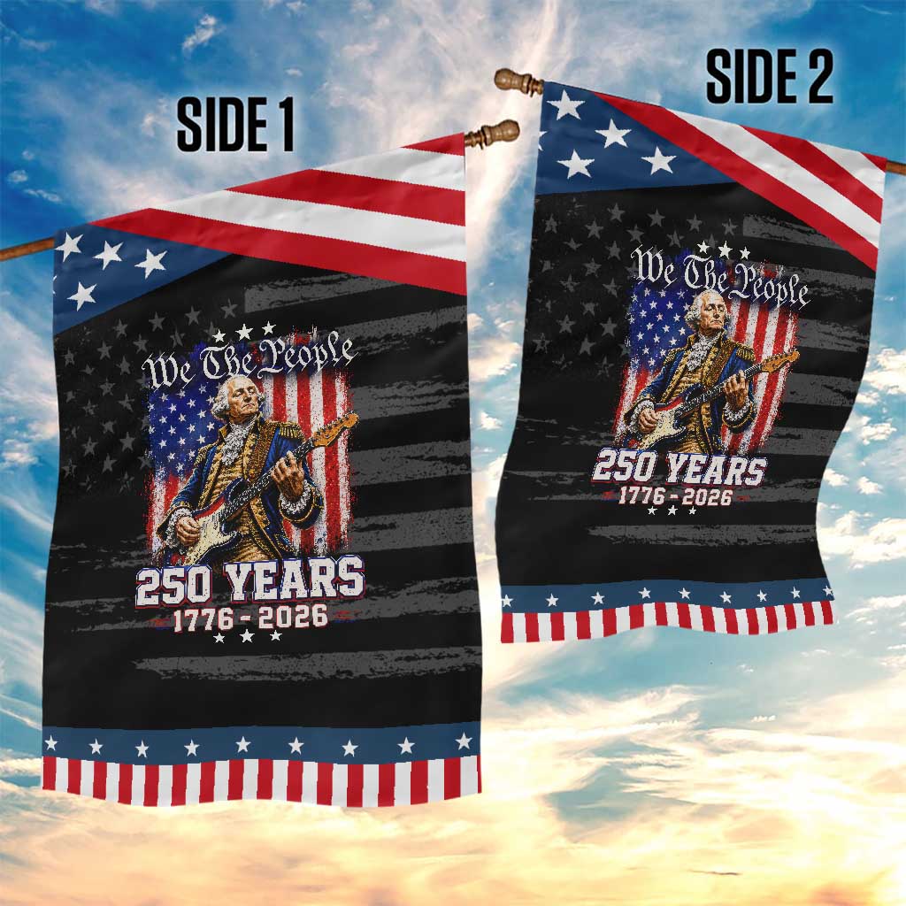 George Washington Playing Guitar 250th Anniversary USA Patriotic Garden Flag We The People 250 Years 1776 2026
