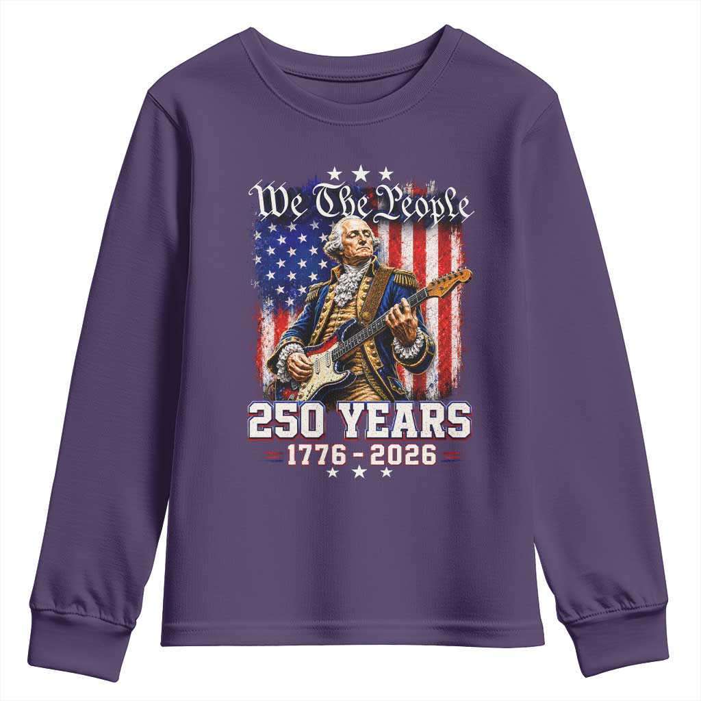 George Washington Playing Guitar 250th Anniversary USA Youth Sweatshirt We The People 250 Years 1776 2026