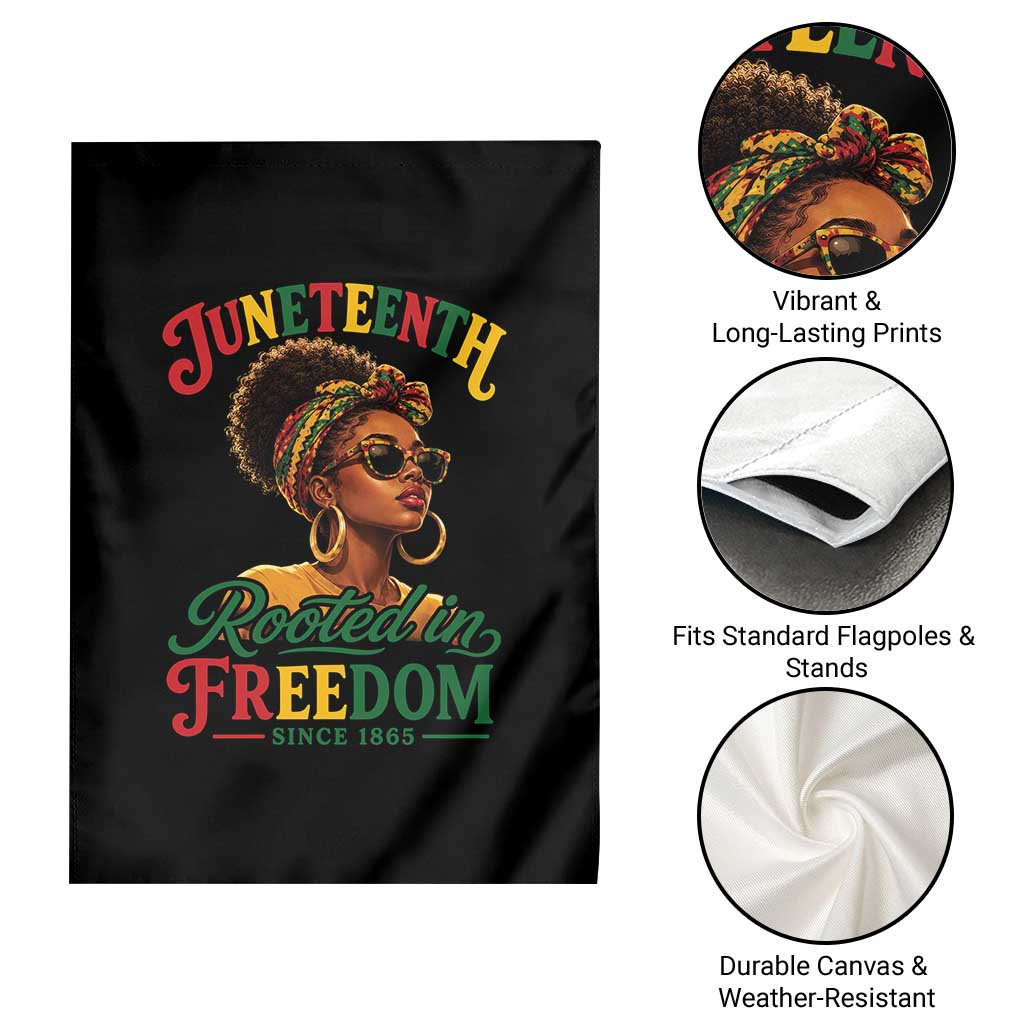 Juneteenth Rooted In Freedom Since 1865 Garden Flag Black Women African American