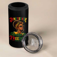 Juneteenth Rooted In Freedom Since 1865 4 in 1 Can Cooler Tumbler Black Women African American