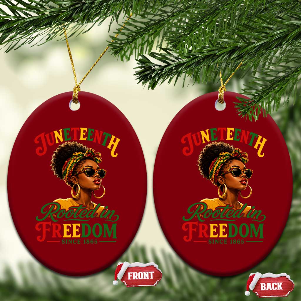 Juneteenth Rooted In Freedom Since 1865 Ceramic Ornament Black Women African American