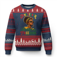 Juneteenth Rooted In Freedom Since 1865 Ugly Christmas Sweater Black Women African American