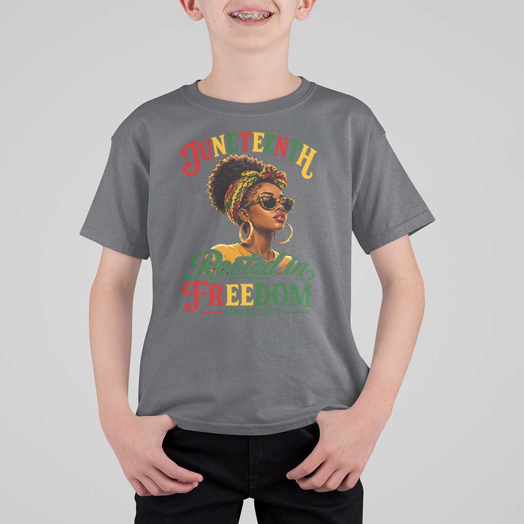 Juneteenth Rooted In Freedom Since 1865 T Shirt For Kid Black Women African American