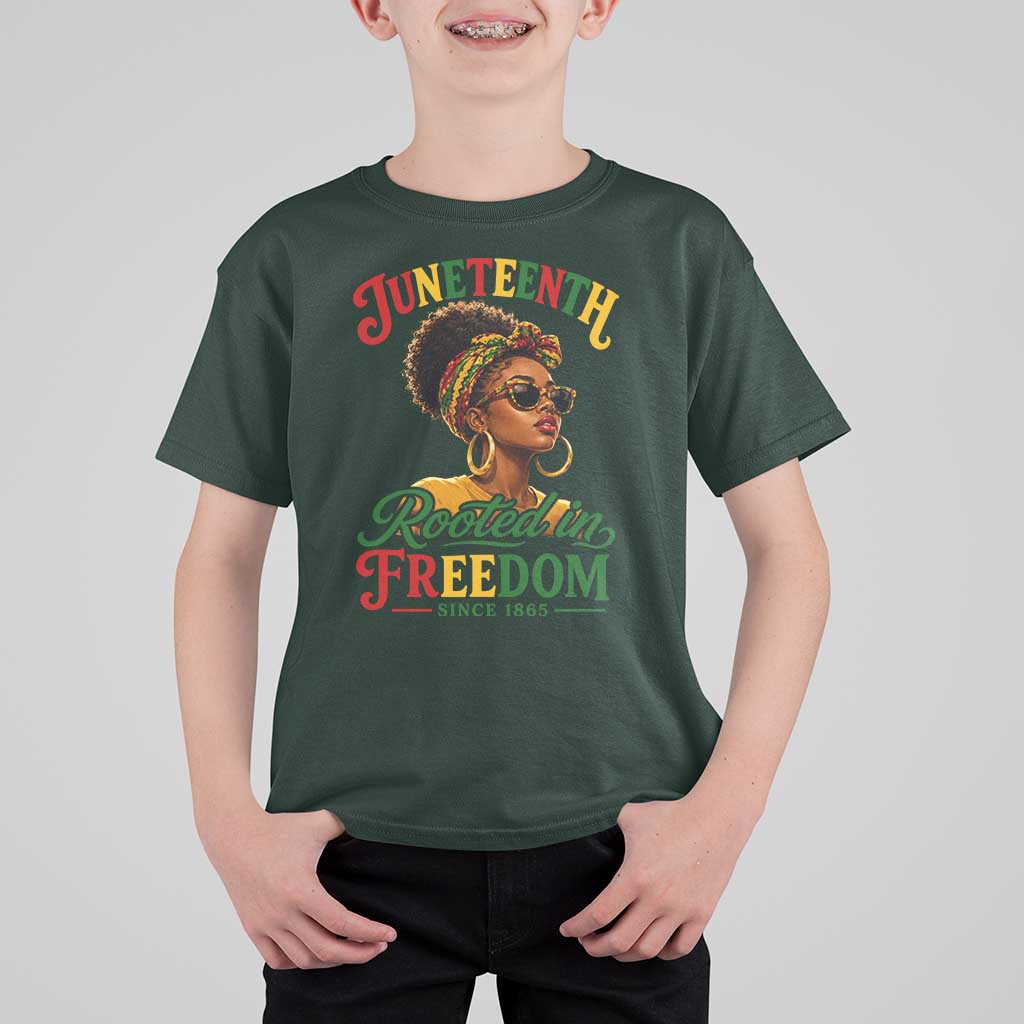 Juneteenth Rooted In Freedom Since 1865 T Shirt For Kid Black Women African American