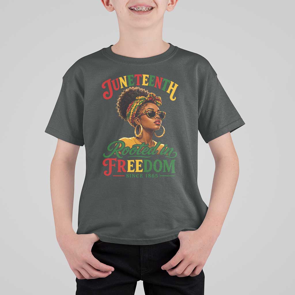 Juneteenth Rooted In Freedom Since 1865 T Shirt For Kid Black Women African American