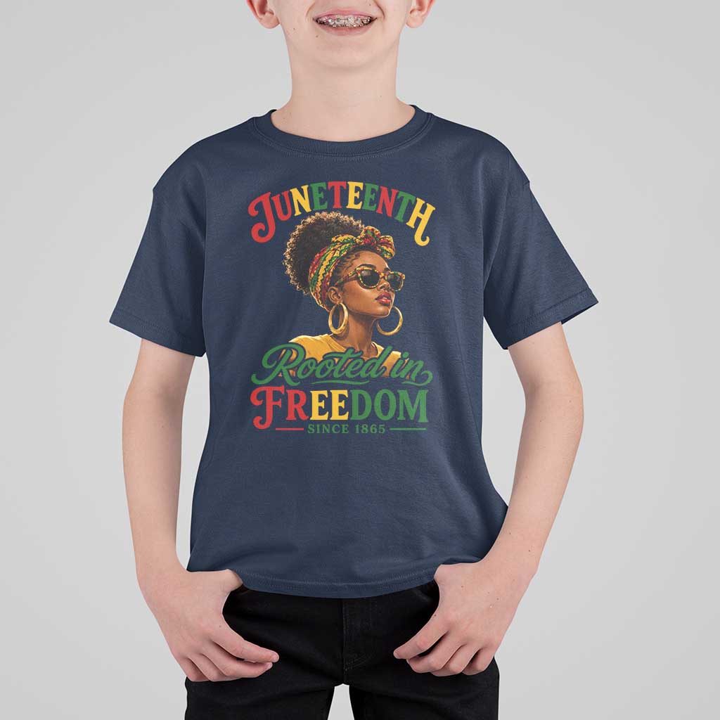 Juneteenth Rooted In Freedom Since 1865 T Shirt For Kid Black Women African American