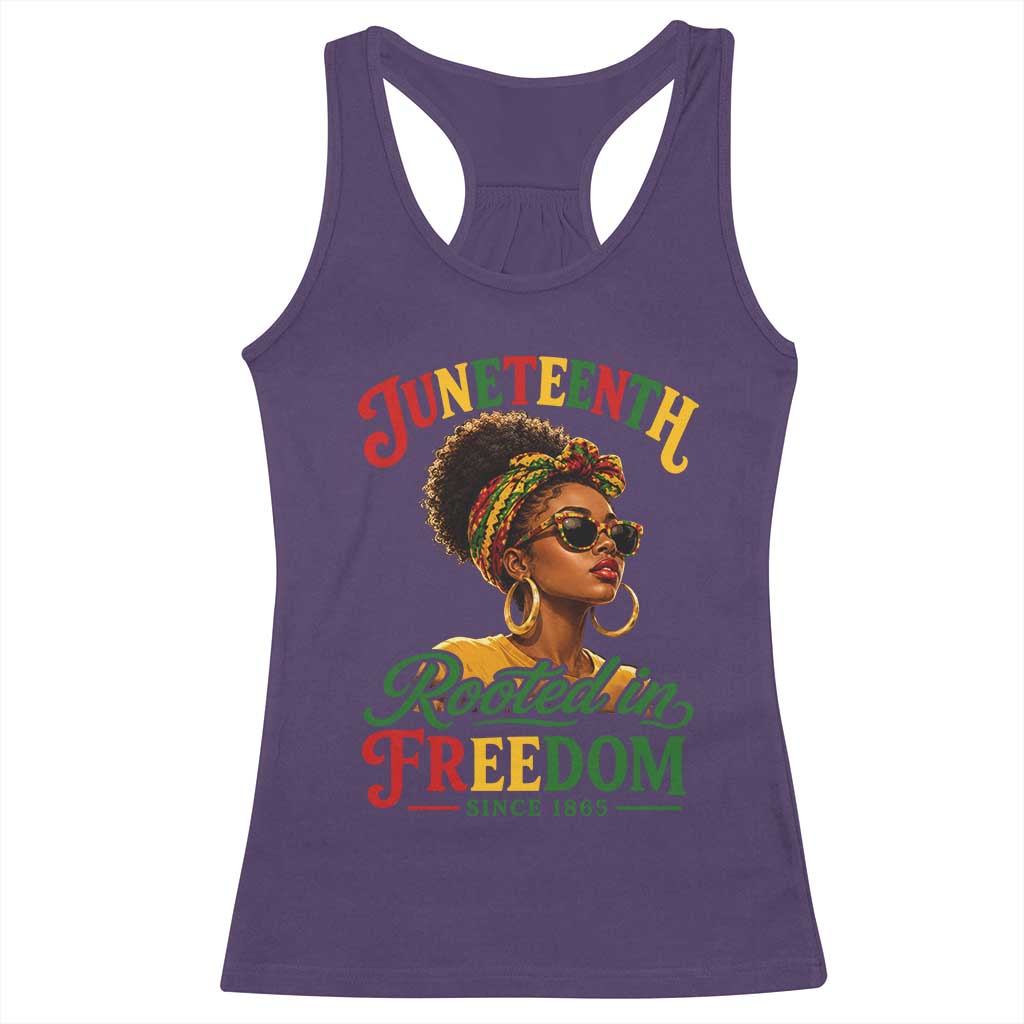 Juneteenth Rooted In Freedom Since 1865 Racerback Tank Top Black Women African American