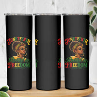 Juneteenth Rooted In Freedom Since 1865 Skinny Tumbler Black Women African American