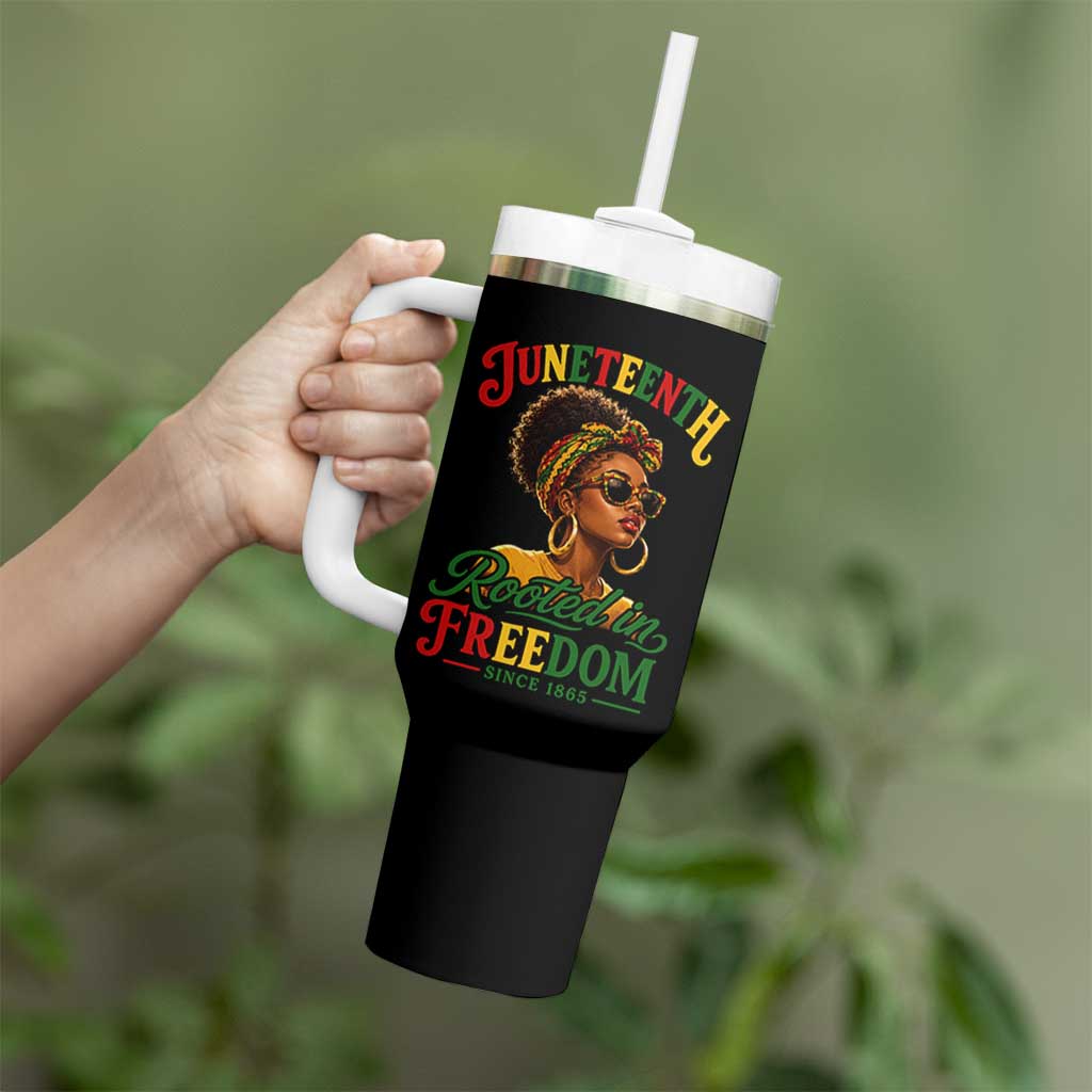 Juneteenth Rooted In Freedom Since 1865 Tumbler With Handle Black Women African American