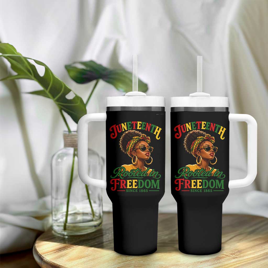 Juneteenth Rooted In Freedom Since 1865 Tumbler With Handle Black Women African American