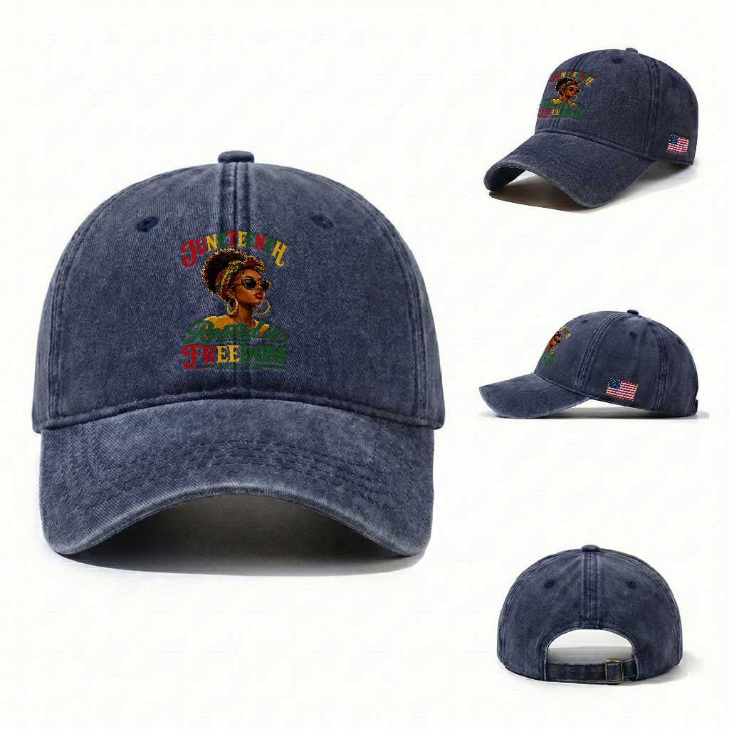 Juneteenth Rooted In Freedom Since 1865 Washed Cotton Baseball Cap Black Women African American
