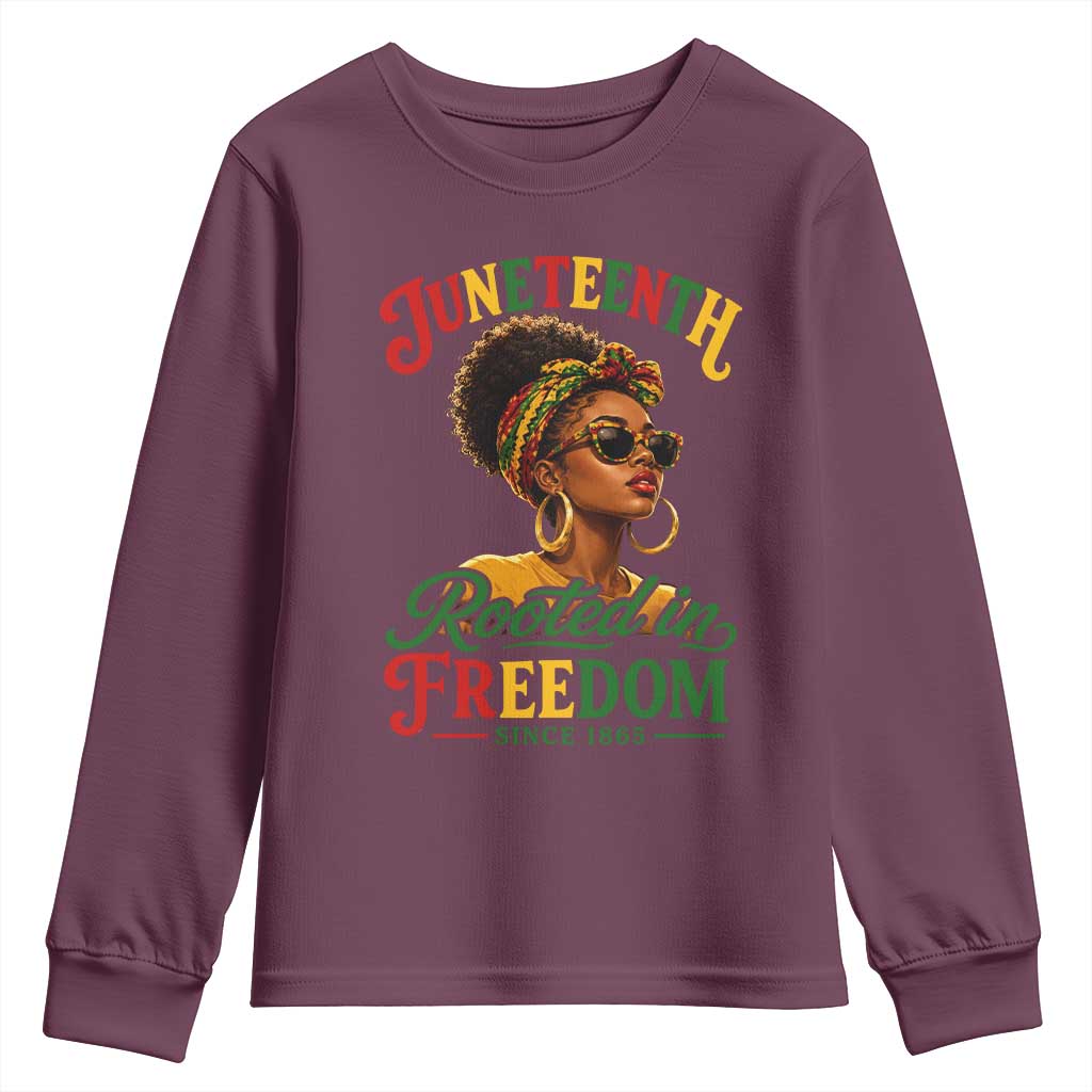 Juneteenth Rooted In Freedom Since 1865 Youth Sweatshirt Black Women African American