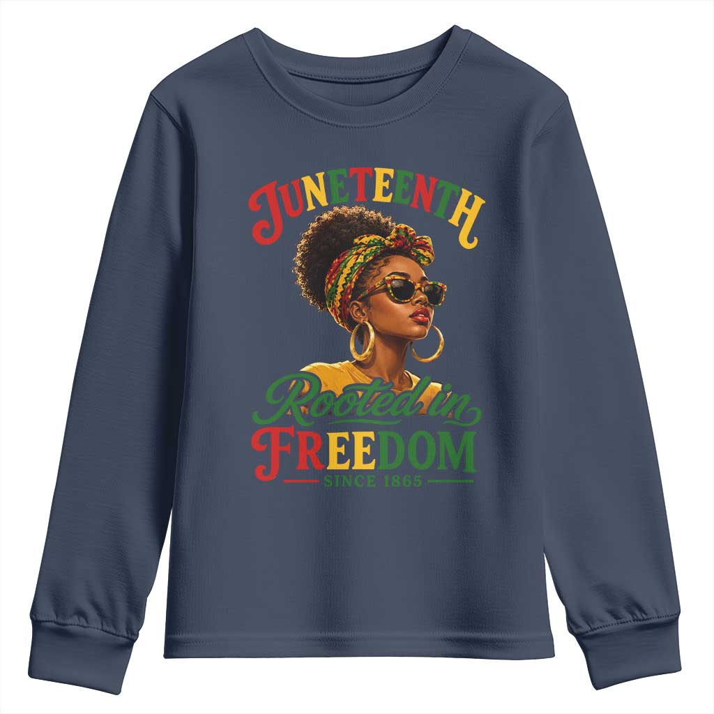 Juneteenth Rooted In Freedom Since 1865 Youth Sweatshirt Black Women African American